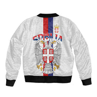 Serbia Coat Of Arms Srbija Eagle Bomber Jacket Traditional Serbian Heraldic Crest White Double Headed Eagle
