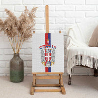 Serbia Coat Of Arms Srbija Eagle Canvas Wall Art Traditional Serbian Heraldic Crest White Double Headed Eagle