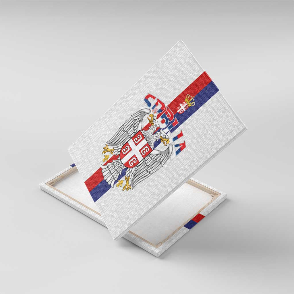 Serbia Coat Of Arms Srbija Eagle Canvas Wall Art Traditional Serbian Heraldic Crest White Double Headed Eagle