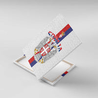 Serbia Coat Of Arms Srbija Eagle Canvas Wall Art Traditional Serbian Heraldic Crest White Double Headed Eagle