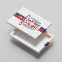 Serbia Coat Of Arms Srbija Eagle Canvas Wall Art Traditional Serbian Heraldic Crest White Double Headed Eagle
