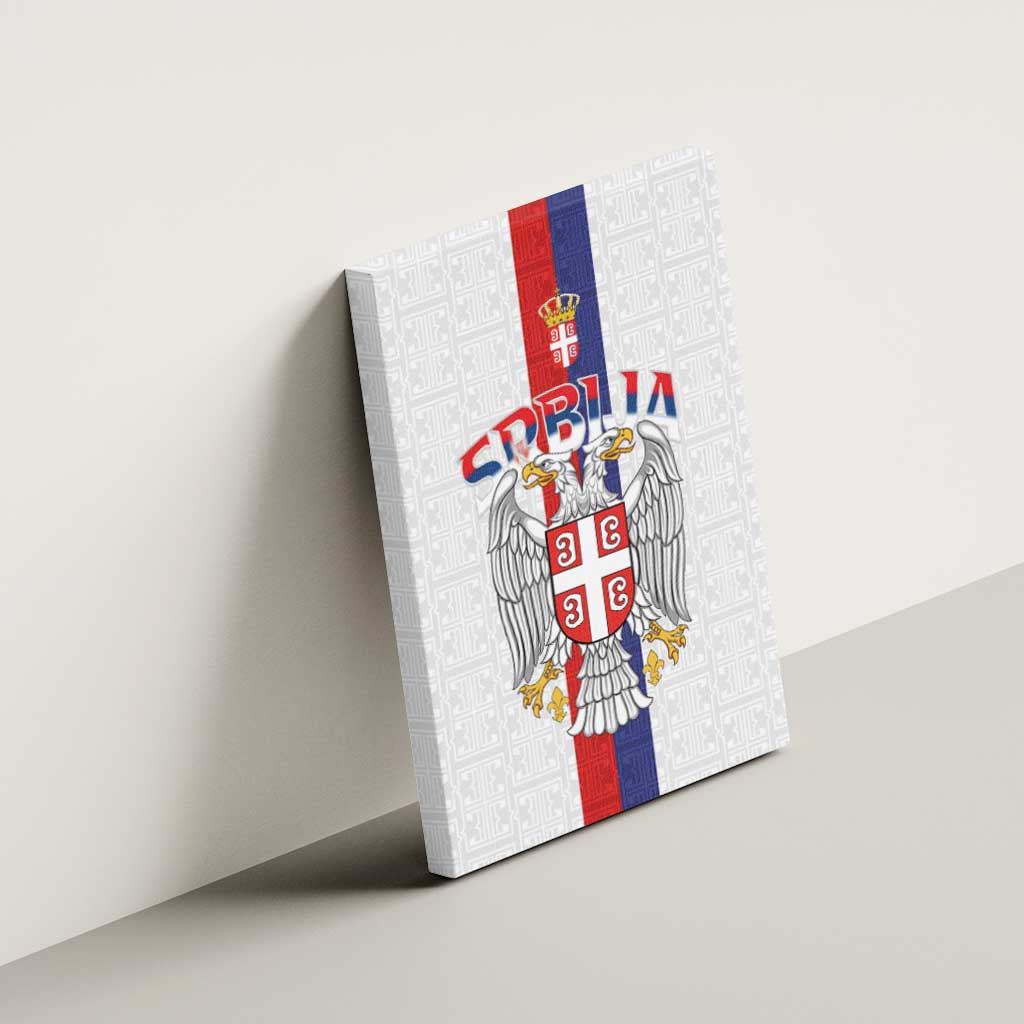 Serbia Coat Of Arms Srbija Eagle Canvas Wall Art Traditional Serbian Heraldic Crest White Double Headed Eagle
