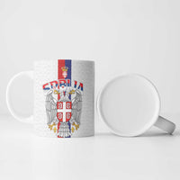 Serbia Coat Of Arms Srbija Eagle Ceramic Mug Traditional Serbian Heraldic Crest White Double Headed Eagle