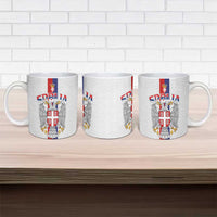 Serbia Coat Of Arms Srbija Eagle Ceramic Mug Traditional Serbian Heraldic Crest White Double Headed Eagle