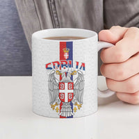 Serbia Coat Of Arms Srbija Eagle Ceramic Mug Traditional Serbian Heraldic Crest White Double Headed Eagle