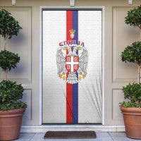 Serbia Coat Of Arms Srbija Eagle Door Cover Traditional Serbian Heraldic Crest White Double Headed Eagle
