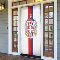 Serbia Coat Of Arms Srbija Eagle Door Cover Traditional Serbian Heraldic Crest White Double Headed Eagle
