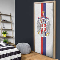Serbia Coat Of Arms Srbija Eagle Door Cover Traditional Serbian Heraldic Crest White Double Headed Eagle