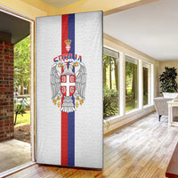 Serbia Coat Of Arms Srbija Eagle Door Cover Traditional Serbian Heraldic Crest White Double Headed Eagle