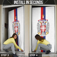 Serbia Coat Of Arms Srbija Eagle Door Cover Traditional Serbian Heraldic Crest White Double Headed Eagle