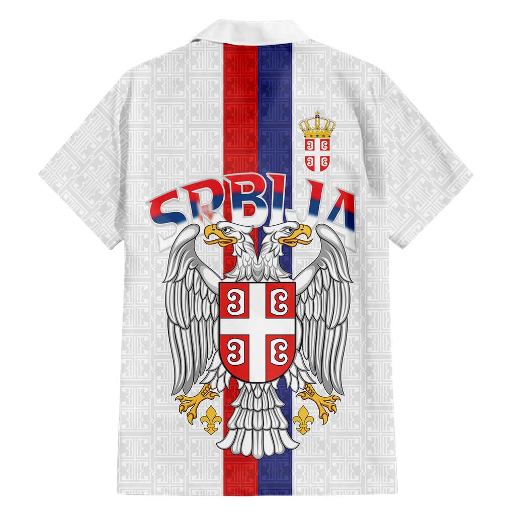 Serbia Coat Of Arms Srbija Eagle Hawaiian Shirt Traditional Serbian Heraldic Crest White Double Headed Eagle