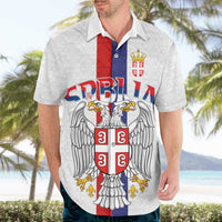 Serbia Coat Of Arms Srbija Eagle Hawaiian Shirt Traditional Serbian Heraldic Crest White Double Headed Eagle