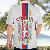 Serbia Coat Of Arms Srbija Eagle Hawaiian Shirt Traditional Serbian Heraldic Crest White Double Headed Eagle