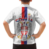 Serbia Coat Of Arms Srbija Eagle Hawaiian Shirt Traditional Serbian Heraldic Crest White Double Headed Eagle