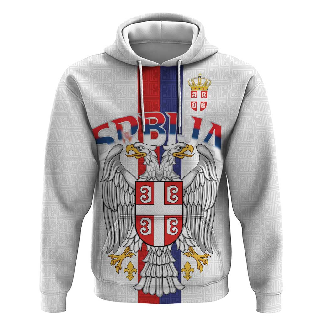 Serbia Coat Of Arms Srbija Eagle Hoodie Traditional Serbian Heraldic Crest White Double Headed Eagle
