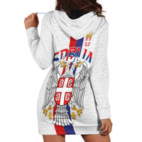Serbia Coat Of Arms Srbija Eagle Hoodie Dress Traditional Serbian Heraldic Crest White Double Headed Eagle
