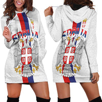 Serbia Coat Of Arms Srbija Eagle Hoodie Dress Traditional Serbian Heraldic Crest White Double Headed Eagle