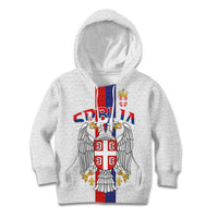 Serbia Coat Of Arms Srbija Eagle Kid Hoodie Traditional Serbian Heraldic Crest White Double Headed Eagle
