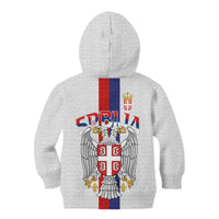 Serbia Coat Of Arms Srbija Eagle Kid Hoodie Traditional Serbian Heraldic Crest White Double Headed Eagle