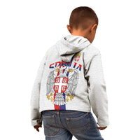 Serbia Coat Of Arms Srbija Eagle Kid Hoodie Traditional Serbian Heraldic Crest White Double Headed Eagle
