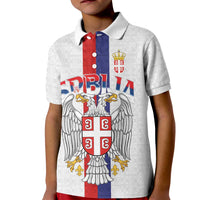 Serbia Coat Of Arms Srbija Eagle Kid Polo Shirt Traditional Serbian Heraldic Crest White Double Headed Eagle