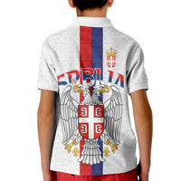 Serbia Coat Of Arms Srbija Eagle Kid Polo Shirt Traditional Serbian Heraldic Crest White Double Headed Eagle