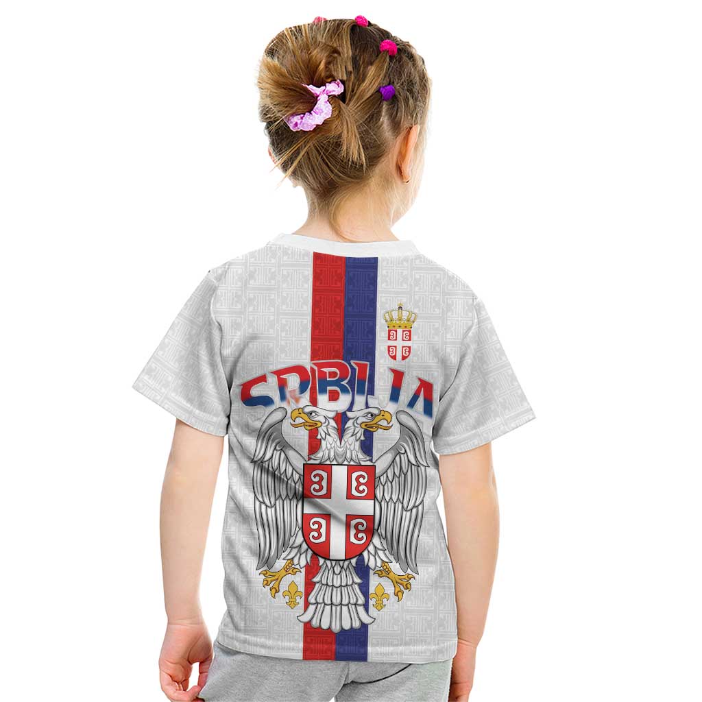Serbia Coat Of Arms Srbija Eagle Kid T Shirt Traditional Serbian Heraldic Crest White Double Headed Eagle