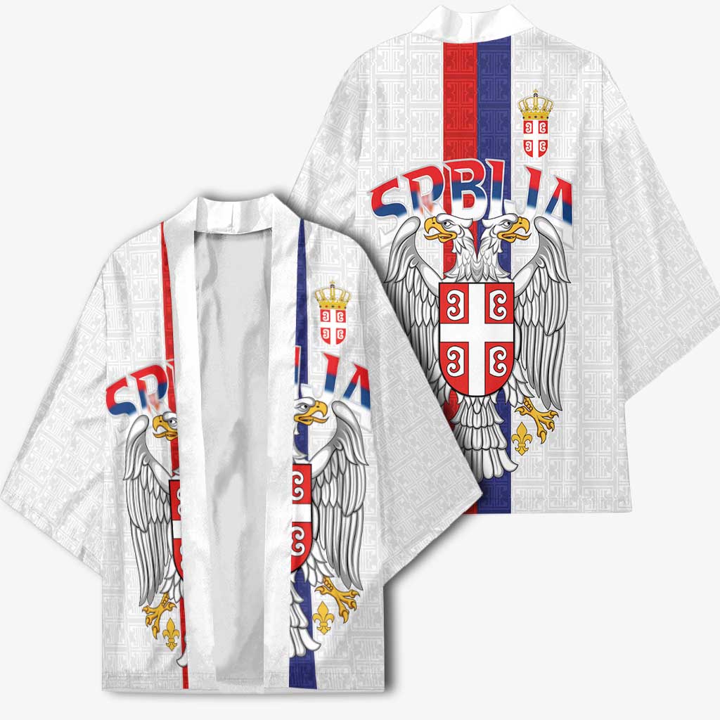 Serbia Coat Of Arms Srbija Eagle Kimono Traditional Serbian Heraldic Crest White Double Headed Eagle