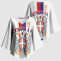 Serbia Coat Of Arms Srbija Eagle Kimono Sleeve Blouse Traditional Serbian Heraldic Crest White Double Headed Eagle