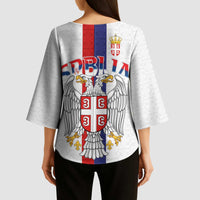 Serbia Coat Of Arms Srbija Eagle Kimono Sleeve Blouse Traditional Serbian Heraldic Crest White Double Headed Eagle