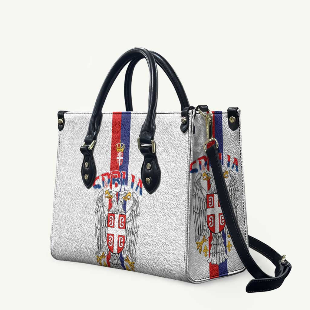 Serbia Coat Of Arms Srbija Eagle Leather Bag Traditional Serbian Heraldic Crest White Double Headed Eagle