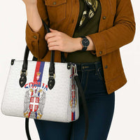Serbia Coat Of Arms Srbija Eagle Leather Bag Traditional Serbian Heraldic Crest White Double Headed Eagle