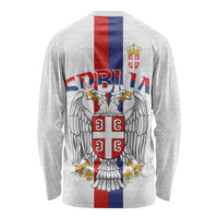 Serbia Coat Of Arms Srbija Eagle Long Sleeve Shirt Traditional Serbian Heraldic Crest White Double Headed Eagle