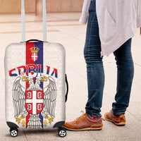 Serbia Coat Of Arms Srbija Eagle Luggage Cover Traditional Serbian Heraldic Crest White Double Headed Eagle