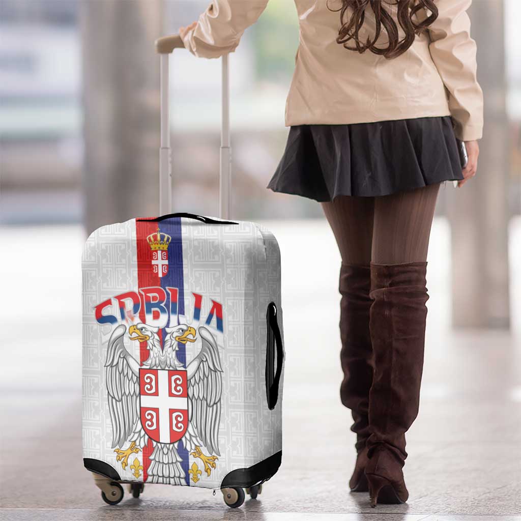Serbia Coat Of Arms Srbija Eagle Luggage Cover Traditional Serbian Heraldic Crest White Double Headed Eagle
