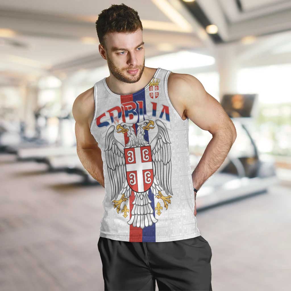 Serbia Coat Of Arms Srbija Eagle Men Tank Top Traditional Serbian Heraldic Crest White Double Headed Eagle