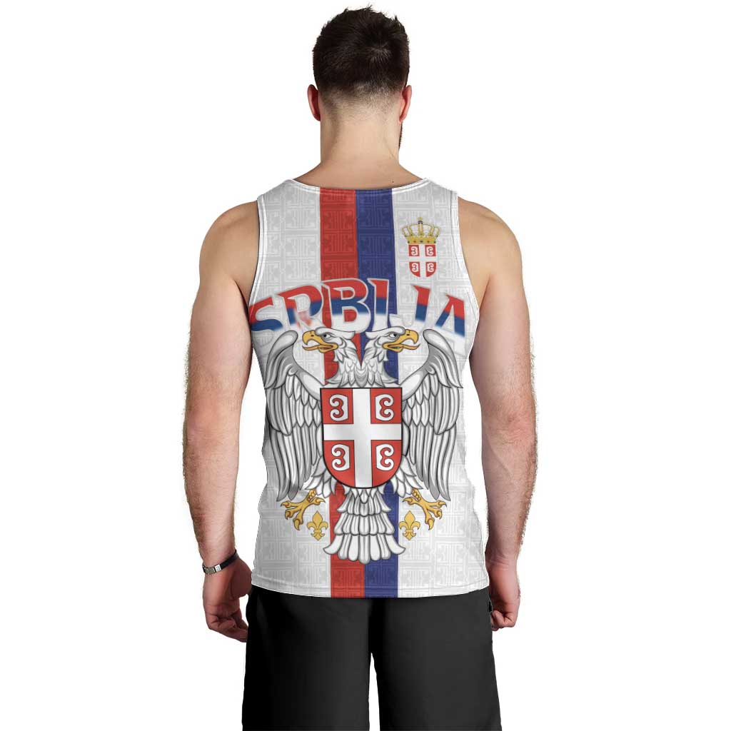 Serbia Coat Of Arms Srbija Eagle Men Tank Top Traditional Serbian Heraldic Crest White Double Headed Eagle