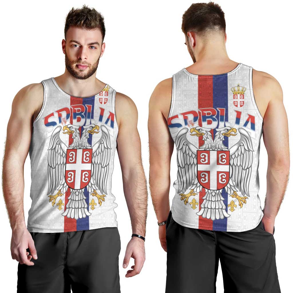 Serbia Coat Of Arms Srbija Eagle Men Tank Top Traditional Serbian Heraldic Crest White Double Headed Eagle