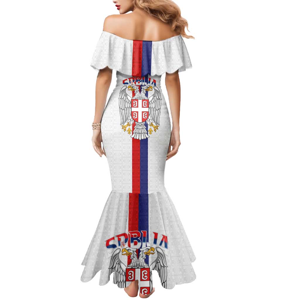 Serbia Coat Of Arms Srbija Eagle Mermaid Dress Traditional Serbian Heraldic Crest White Double Headed Eagle