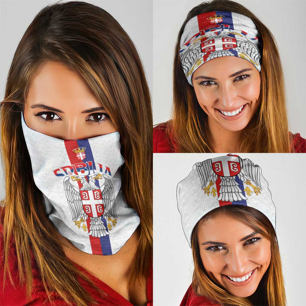Serbia Coat Of Arms Srbija Eagle Neck Gaiter Traditional Serbian Heraldic Crest White Double Headed Eagle