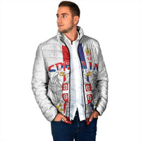 Serbia Coat Of Arms Srbija Eagle Padded Jacket Traditional Serbian Heraldic Crest White Double Headed Eagle