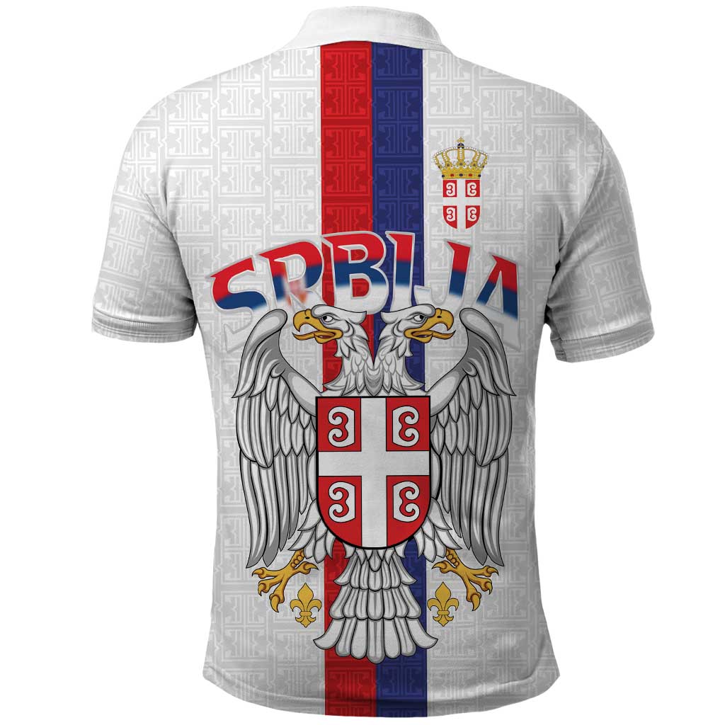 Serbia Coat Of Arms Srbija Eagle Polo Shirt Traditional Serbian Heraldic Crest White Double Headed Eagle