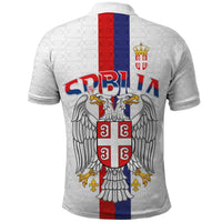 Serbia Coat Of Arms Srbija Eagle Polo Shirt Traditional Serbian Heraldic Crest White Double Headed Eagle