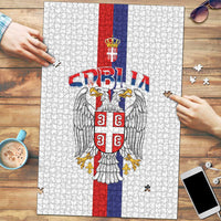 Serbia Coat Of Arms Srbija Eagle Puzzle Traditional Serbian Heraldic Crest White Double Headed Eagle