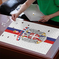 Serbia Coat Of Arms Srbija Eagle Puzzle Traditional Serbian Heraldic Crest White Double Headed Eagle