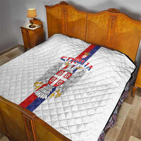 Serbia Coat Of Arms Srbija Eagle Quilt Traditional Serbian Heraldic Crest White Double Headed Eagle