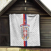 Serbia Coat Of Arms Srbija Eagle Quilt Traditional Serbian Heraldic Crest White Double Headed Eagle
