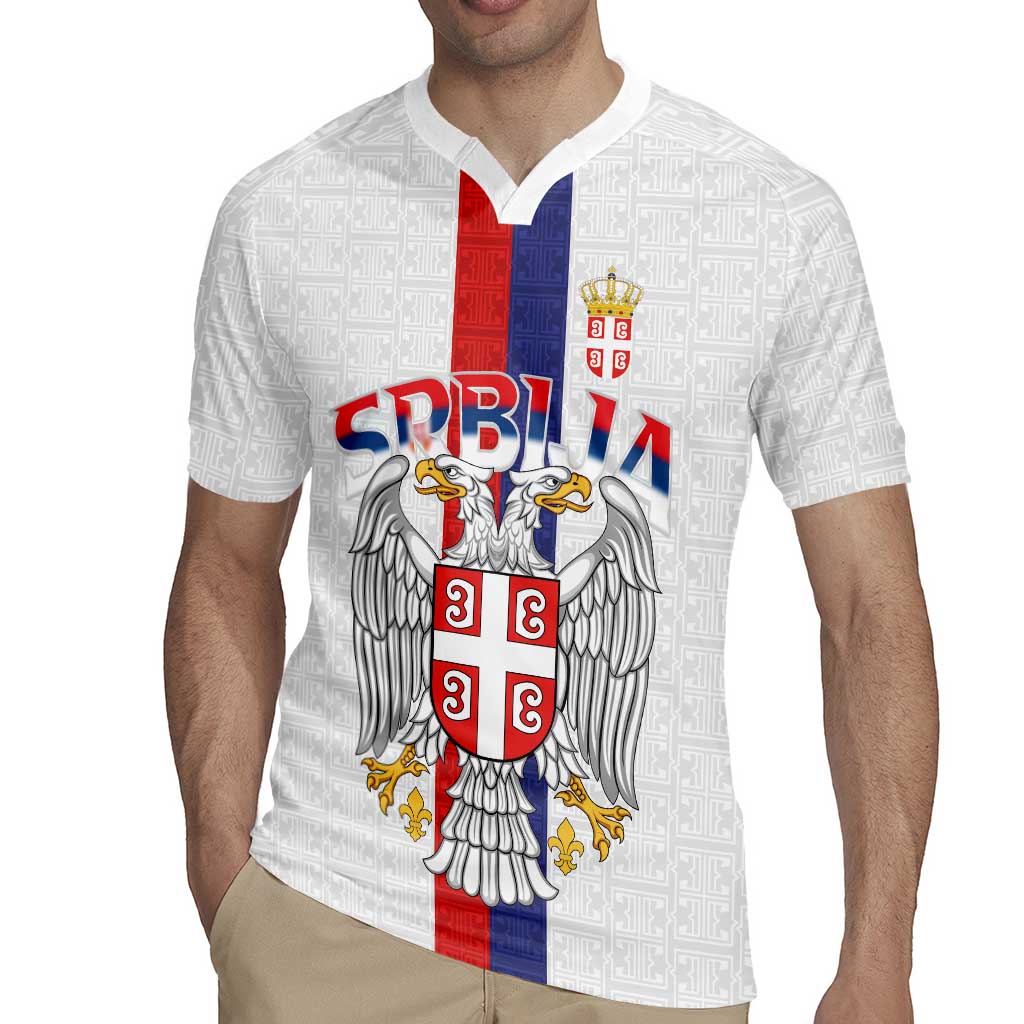 Serbia Coat Of Arms Srbija Eagle Rugby Jersey Traditional Serbian Heraldic Crest White Double Headed Eagle