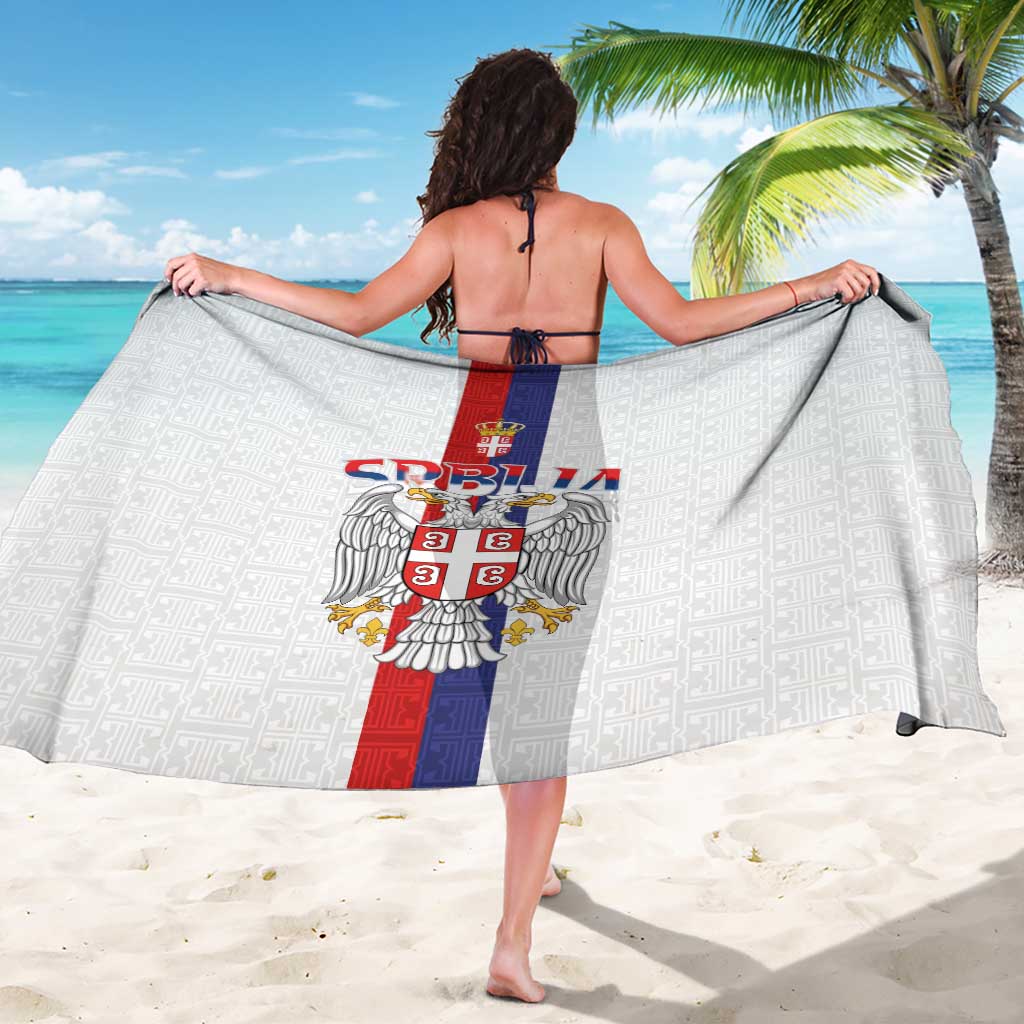 Serbia Coat Of Arms Srbija Eagle Sarong Traditional Serbian Heraldic Crest White Double Headed Eagle