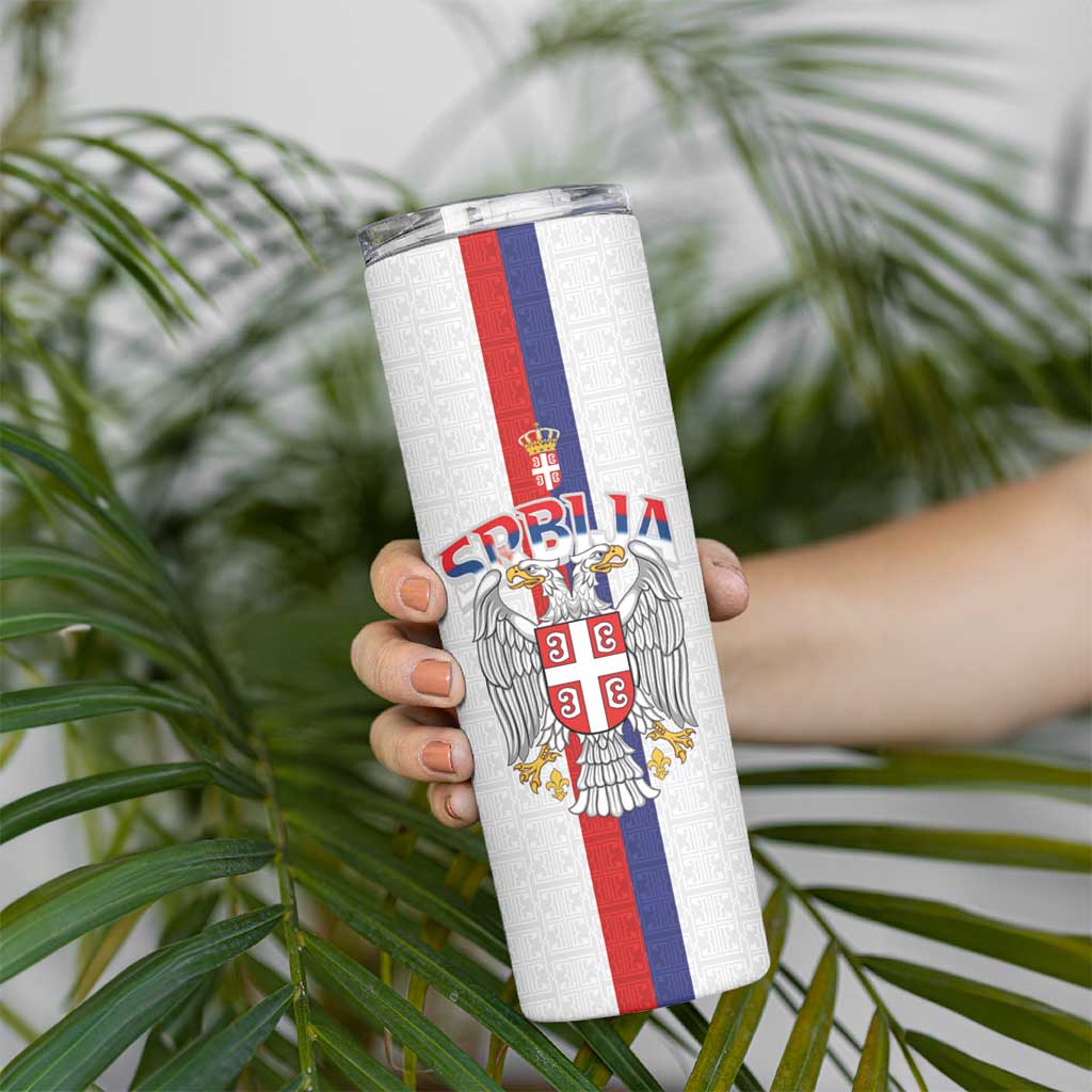 Serbia Coat Of Arms Srbija Eagle Skinny Tumbler Traditional Serbian Heraldic Crest White Double Headed Eagle